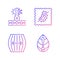 Different fabric features gradient linear vector icons set