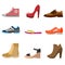 Different fashion shoe boots models for shop site.