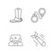 Different film genres pixel perfect linear icons set