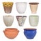Different flowerpots, isolated