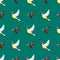 Different flying birds seamless pattern vector illustration.