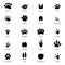 Different footprints of birds and animals. Vector monochrome pictures on white background