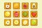 Different fruit and berries block element for math3 game