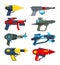Different futuristic weapons. Shooting guns for video games
