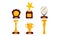Different Golden Cups And Trophies On Pedestals Vector Illustration Set