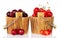 Different grades of sweet cherries in wooden