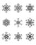 Different gray snowflakes