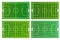 Different green football fields vector template