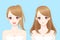 Different hair style woman smile