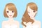 Different hair style woman smile