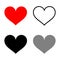 Different heart icon set. Vector illustration isolated on white background