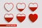 Different heart rating level illustration, vector set. Lovemeter