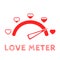 Different heart rating level illustration, vector set. Lovemeter