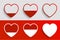 Different heart rating level illustration, vector set. Lovemeter