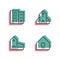 Different house, buildings icon set. Anaglyph 3d.