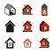 Different houses icons for use in graphic design, set