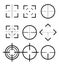 Different icon set of targets and destination. Target and aim, targeting and aiming. Different icon set of targets and