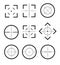 Different icon set of targets and destination. Target and aim, targeting and aiming. Different icon set of targets and