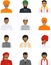 Different indian people characters avatars icons set in flat style isolated on white background. Differences hindu