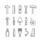 Different industrial equipment icons set