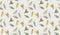 Different insects on a light textured background. Seamless pattern with cartoon moths, bugs and butterflies