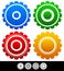 Different, isolated shapes or silhouettes of gears, cogwheels, g