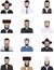 Different jewish people characters avatars icons set in flat style isolated on white background. Differences Israelis