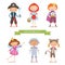 Different kids costumes vector illustration