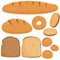 Different kinds of bread. Vector Illustration