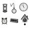 Different kinds of clocks.