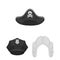 Different kinds of hats monochrome icons in set collection for design.Headdress vector symbol stock web illustration.