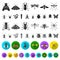 Different kinds of insects flat icons in set collection for design. Insect arthropod vector symbol stock web