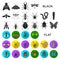 Different kinds of insects flat icons in set collection for design. Insect arthropod vector symbol stock web