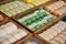 Different kinds of soap on a street market in Cucuron, Provence, France