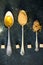 Different Kinds of Sugar in the Spoons