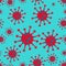 Different Kinds of Viruses. Bacteria Biology Organisms Seamless Pattern. Virus Infection Ebola Epidemic EPS