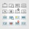 Different laptop icons set with rounded corners