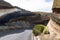 Different layers of volcanic ashes at La Tarta, Teide National Park, Tenerife, Spain