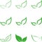 Different leaves in green, leaves collection, leaves icons, nature and wellness logo