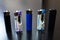 Different lighters placed in a row closeup