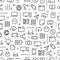 Different line style icons seamless pattern
