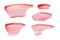 Different lip glosses isolated on white. Smudged lip gloss sample.