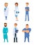 Different medical personal. Male and female doctors. Cartoon characters
