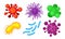 Different Microorganisms Isolated On White Background Vector Illustrated Set