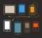 Different mobile gadgets lineart design collection