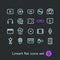 Different modern media web application icons