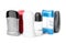 Different natural male deodorants on white background.  care