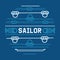 Different nautical sailor knots and ropes vector illustration. String twisted thread cable banner. Ship marine lasso