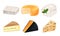 Different Noble Cheese Vector Collection. Dairy Product Diversity Concept