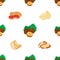 Different nuts seamless pattern. Peanut, brazil nut, cashew, hazelnut, chickpea